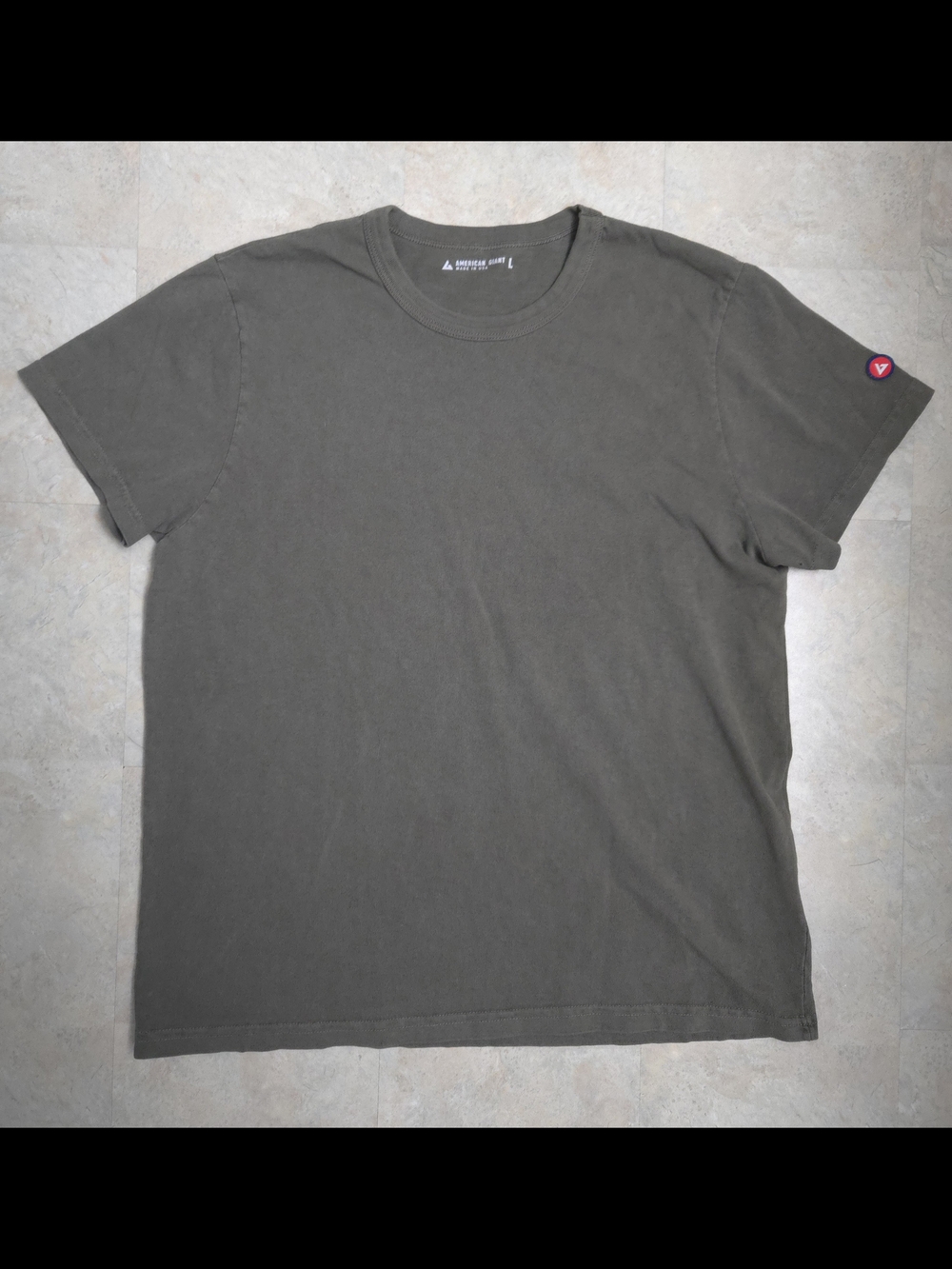 American Giant Men's Crew Neck T-Shirt Gray Green